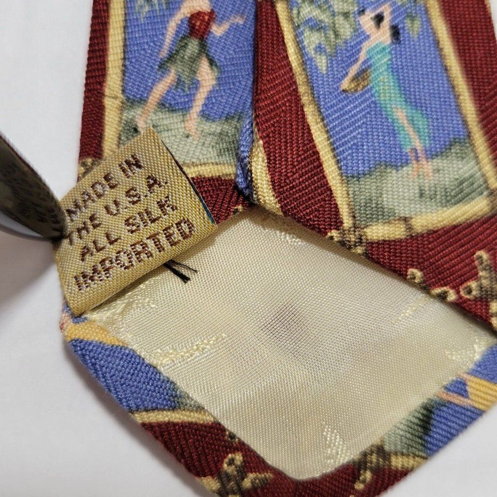 Tommy Bahama Mens Neck Tie Red Hawaiian Hula Girls Aloha Tropical All Silk USA‎ - Picture 12 of 12
